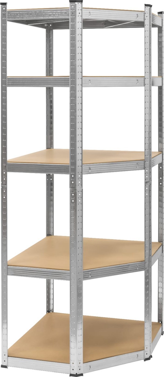 Rebel Regał magazynowy narożny 180x40x70 srebrny Rebel