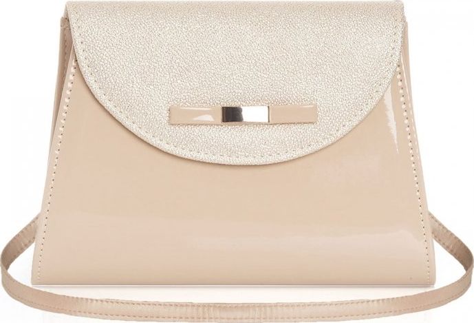 Solome BEŻOWA KOPERTÓWKA TOREBKA DAMSKA SOLOME D5 LAKIER