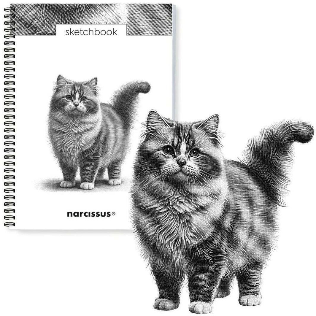 Szkicownik A4/50K na spirali - Kot