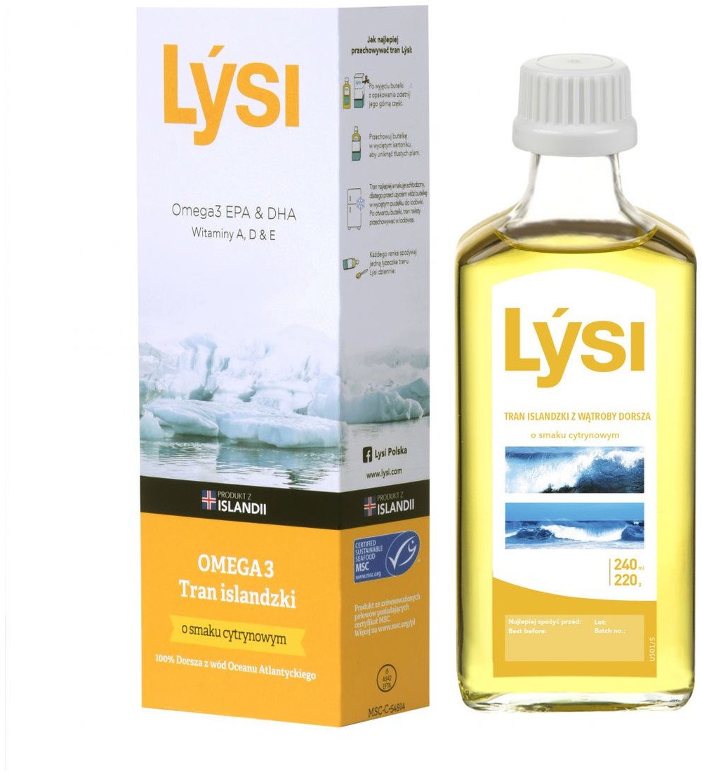 LYSI_Tran Islandzki suplement diety Cytrynowy 240ml