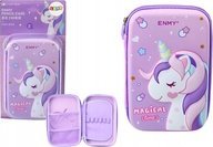 Piórnik Duży Piórnik Z Jednorożcem Rozkładany 3D Fioletowy 23x15x5 cm