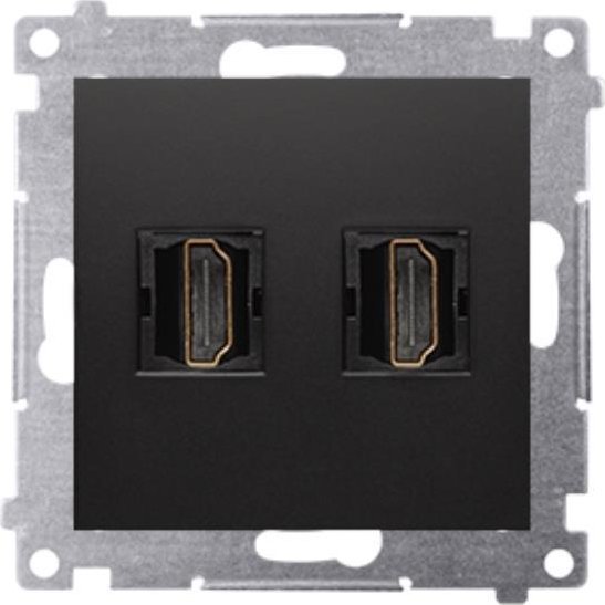 Kontakt-Simon Simon 54 Gniazdo HDMI podwójne (moduł) czarny mat DGHDMI2.01/49