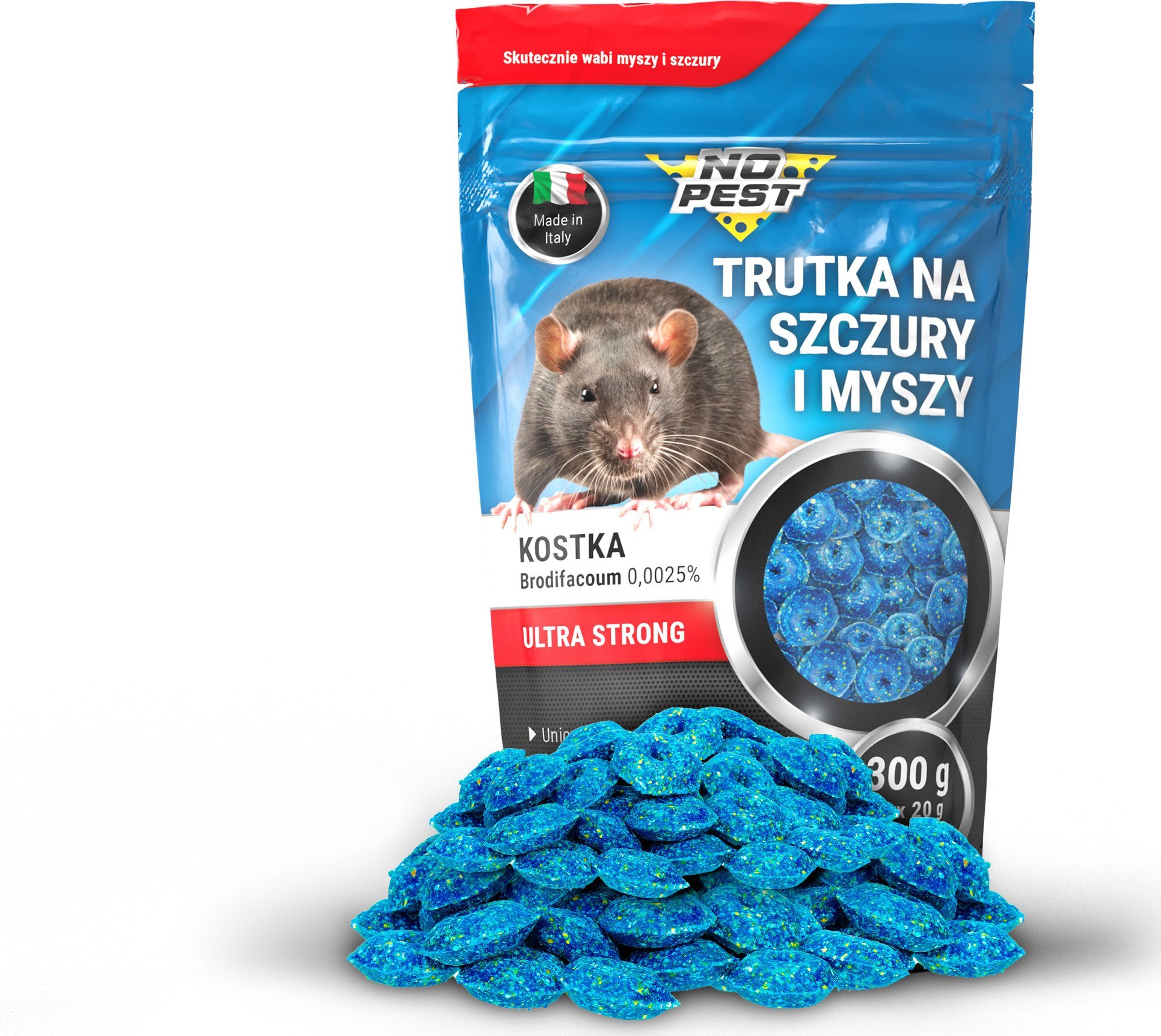 NO PEST Trutka na Szczury i Myszy 300g Środek Trucizna Substancja Kostka na Myszy Szczury Gryzonie