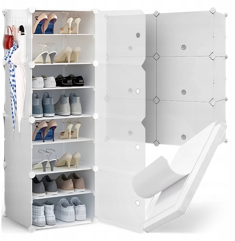 SZAFKA NA BUTY MODUŁOWA BIAŁA 128x42x32 KANZA