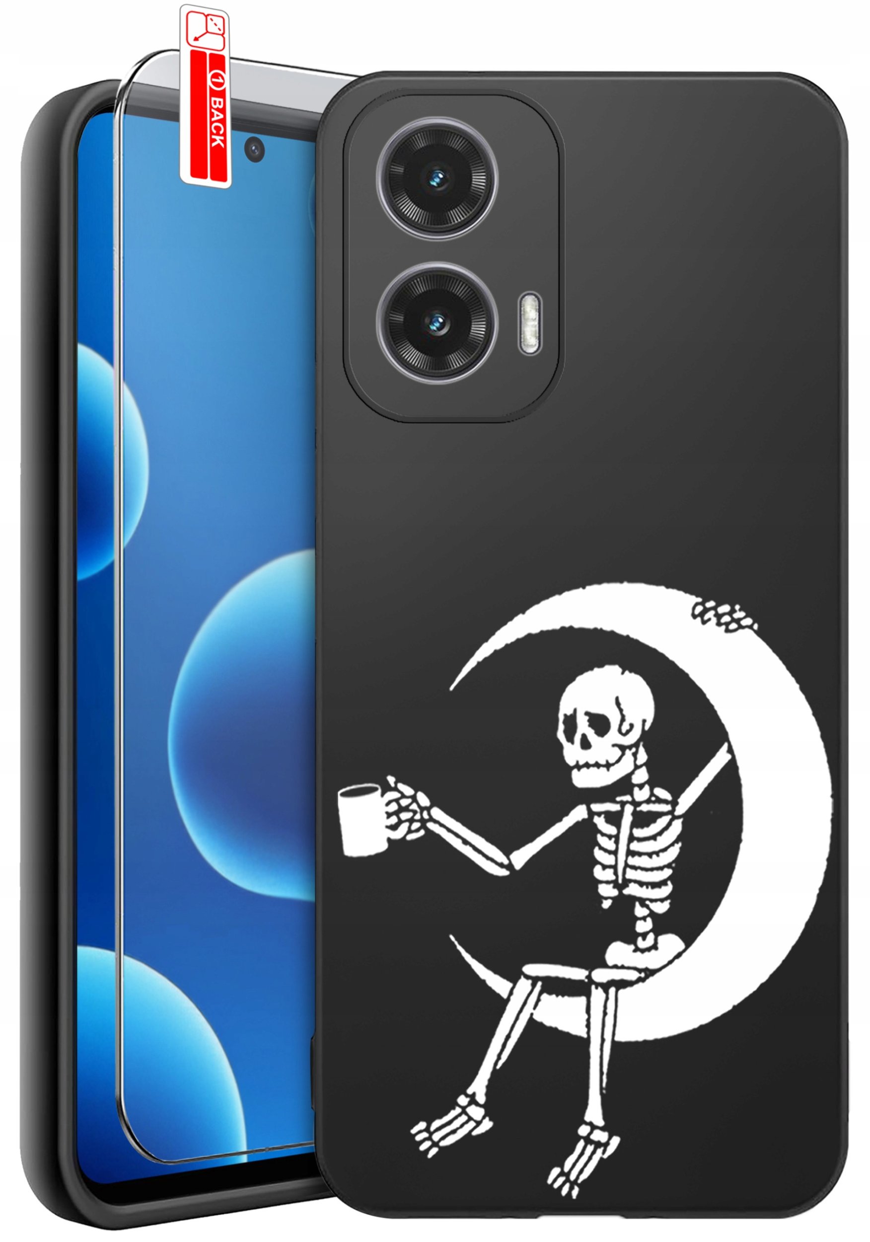 ETUI do Motorola Moto G45 5G | WZORY | SILIKONOWE MATT CASE + SZKŁO 9H