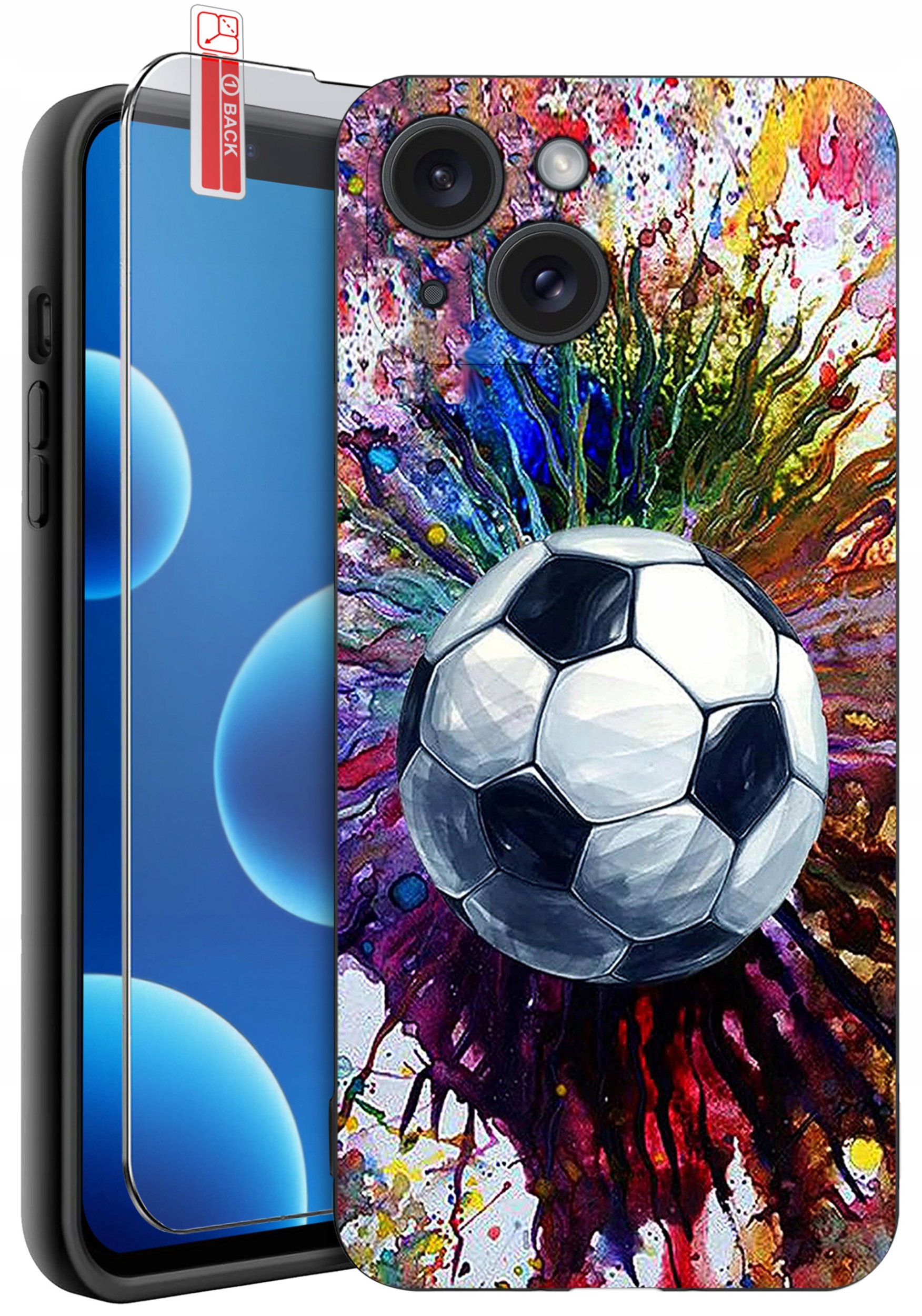 ETUI do iPhone 13 | 14 | WZORY | SILIKONOWE MATT CASE + SZKŁO 9H