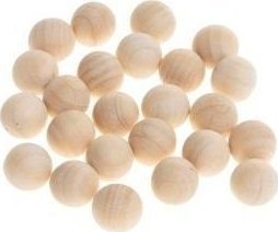 Drewniane kulki bez otworu naturalne 14mm 25szt