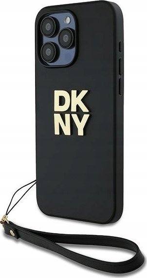 DKNY DKNY DKHCP16XPBSWSK iPhone 16 Pro Max 6.9" black/black hardcase Wrist Strap Stock Logo