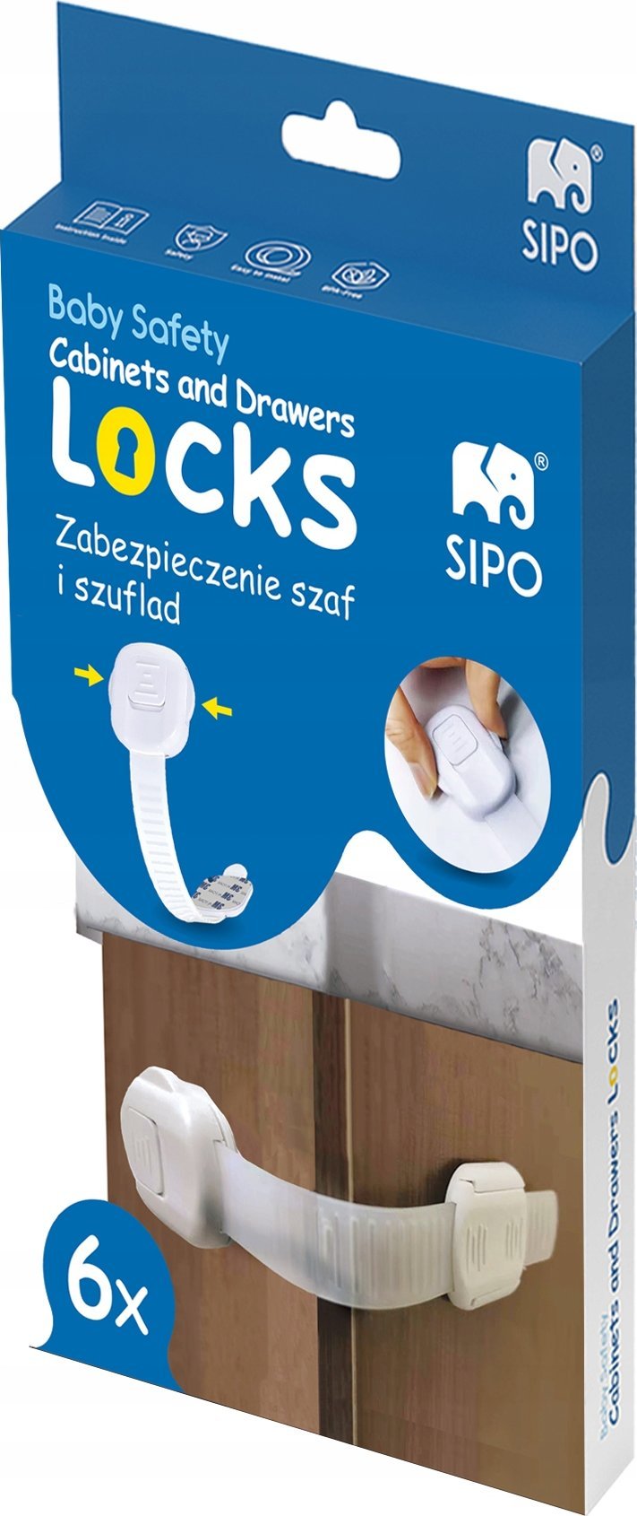 Elsevier - Health Sciences Division Cabinet locks against children Sipo SBS-218, 6 pcs.