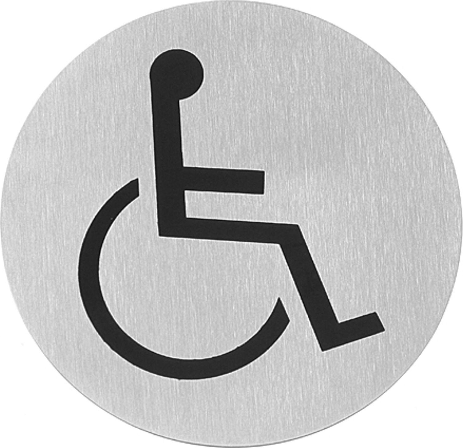 Hendi Tabliczka informacyjna samoprzylepna DLA NIEPEŁNOSPRAWNYCH stal nierdzewna śr. 75mm - Hendi 663646 Tabliczka informacyjna samoprzylepna DLA NIEP