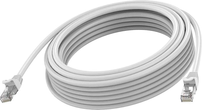 RJ45 (m) zu RJ45 (m) - STP geschirmtes Twisted-Pair - CAT 6a - 10 Gbps - 24 AWG - mit Knickschutz - 5 m - weiss