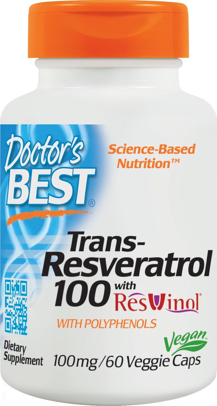 DOCTORS BEST Doctor's Best - Trans-Resweratrol + ResVinol-25, 100mg, 60 vkaps