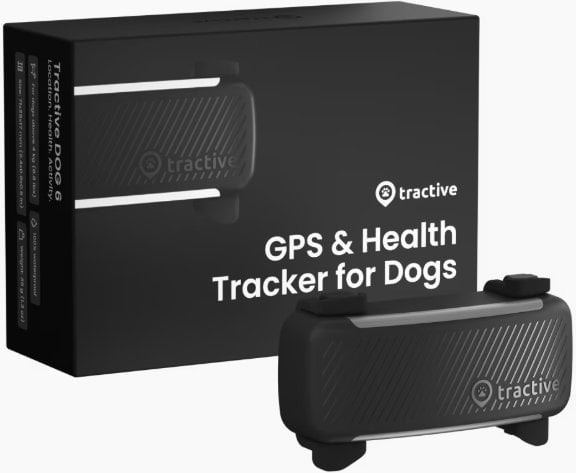 Tractive DOG 6 – GPS Dog Tracker & Health Monitor, Black