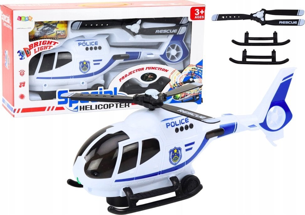 LeanToys Helikopter Policyjny Śmigłowiec Jeżdżący Światła Dźwięki