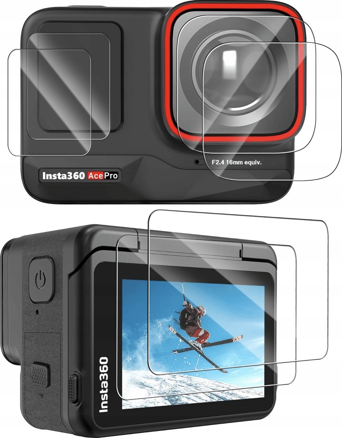 SunnyLife SZKŁO HARTOWANE 9H NA OBIEKTYW I EKRAN DO INSTA360 ACE PRO - 6 SZT.