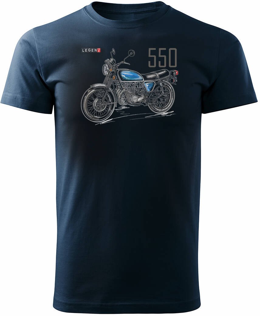 Koszulka z motocyklem na motor Honda 550 Four legend męska granatowa REGULAR M