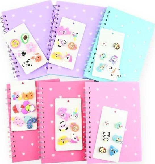 Notes na spirali z przypinkami MIX