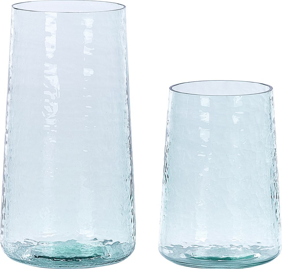 Beliani Komplet 2 wazonów na kwiaty szklany przezroczysty KULCHE