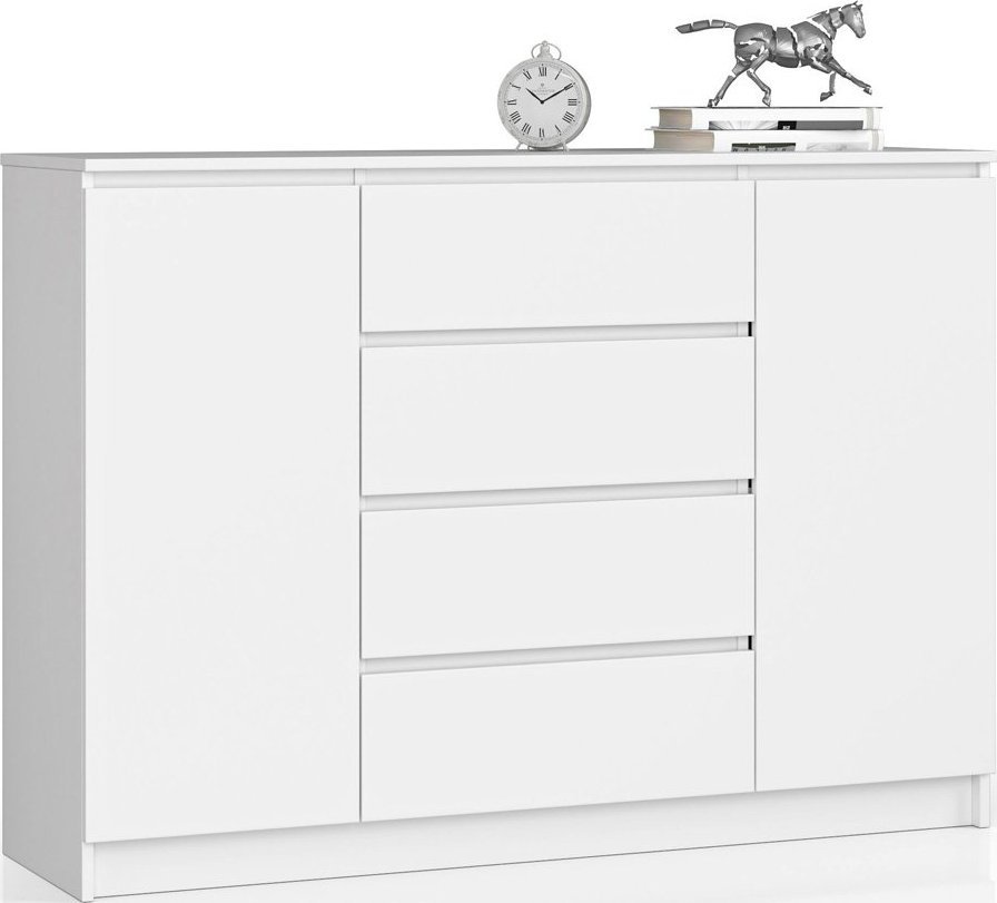 Elior Biała komoda z szufladami do salonu - Karius 3X 140 cm