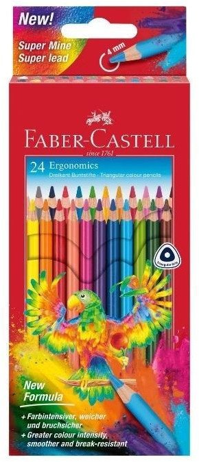 Kredki ołówkowe trójkątne 24 kolory