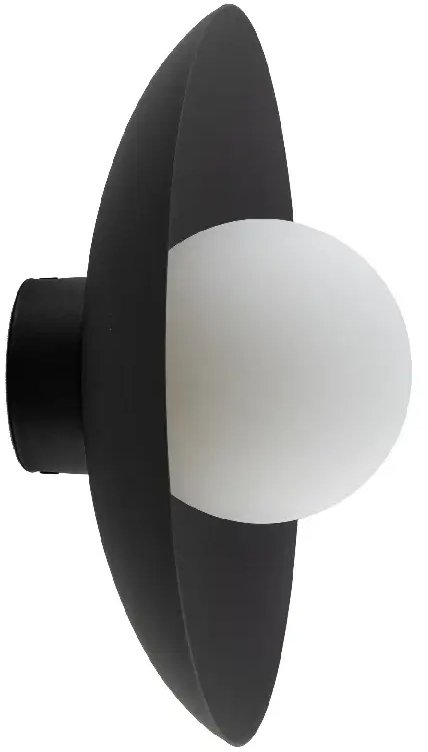 Lampa ścienna do jadalni Slate 10934 mleczna kula tarcza czarny