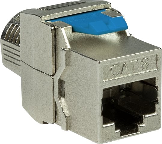 LogiLink NK4018, Flat, Grey, RJ-45, Female, 10GBase-T, Gold