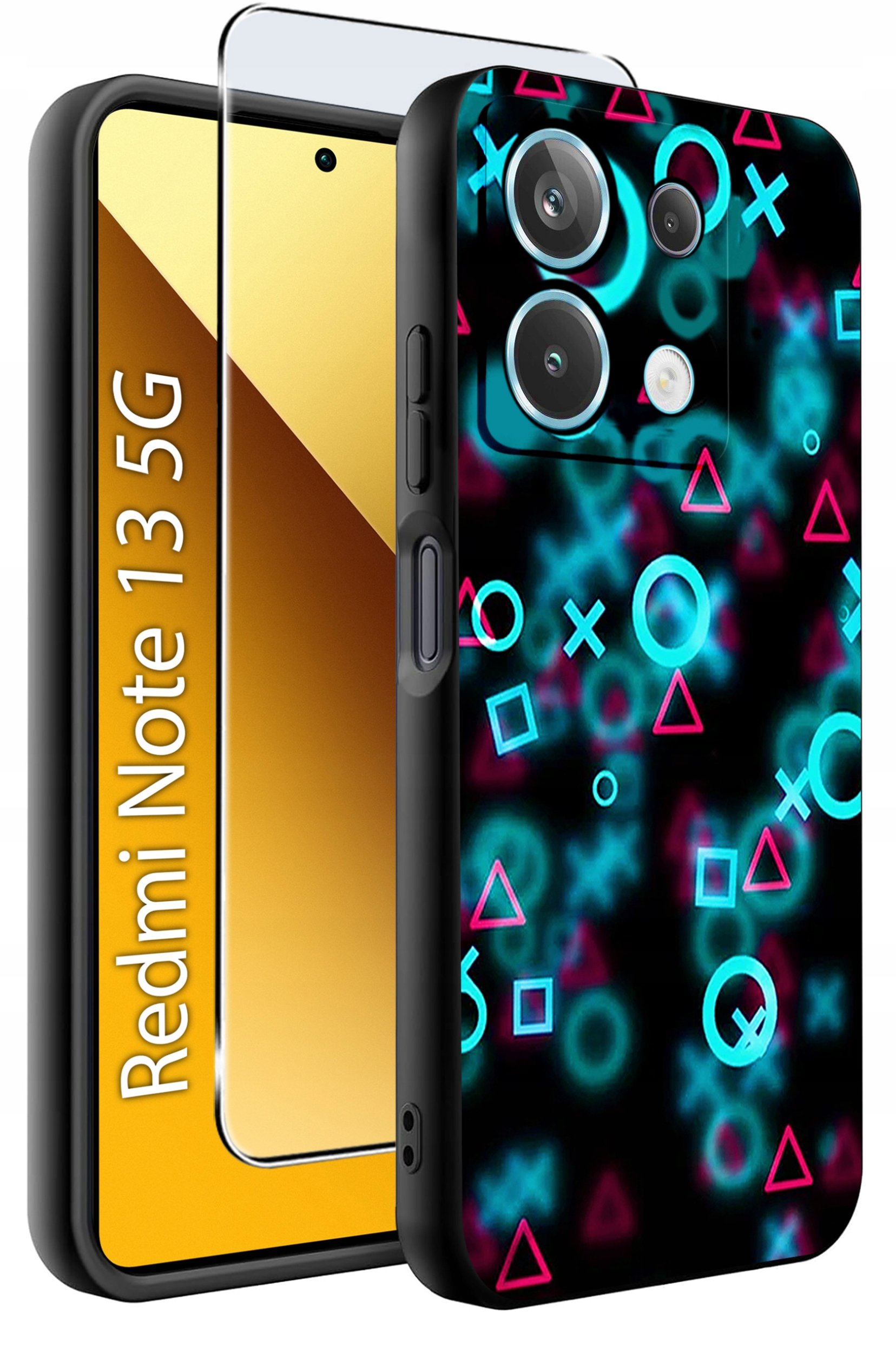 ETUI do Xiaomi Redmi Note 13 5G WZORY |SILIKONOWE MATT CASE +SZKŁO 9H