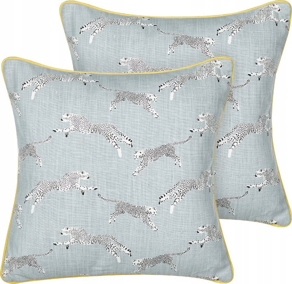Beliani 2 bawełniane poduszki dekoracyjne w gepardy 45 x 45 cm szare ARALES