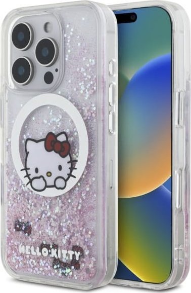 HelloKitty Hello Kitty HKHMP16LLSWKH iPhone 16 Pro 6.3" biały/white hardcase Liquid Glitter Sweet Kitty Bows MagSafe