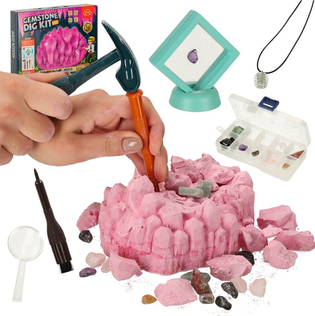 Zestaw naukowy archeologiczny wykopaliska minerały 9 el.