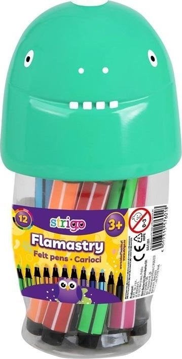 Flamastry Jumbo Dinozaur 12 kolorów STRIGO