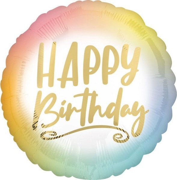 AMSCAN Balon foliowy na hel Happy Birthday tęcza ombre