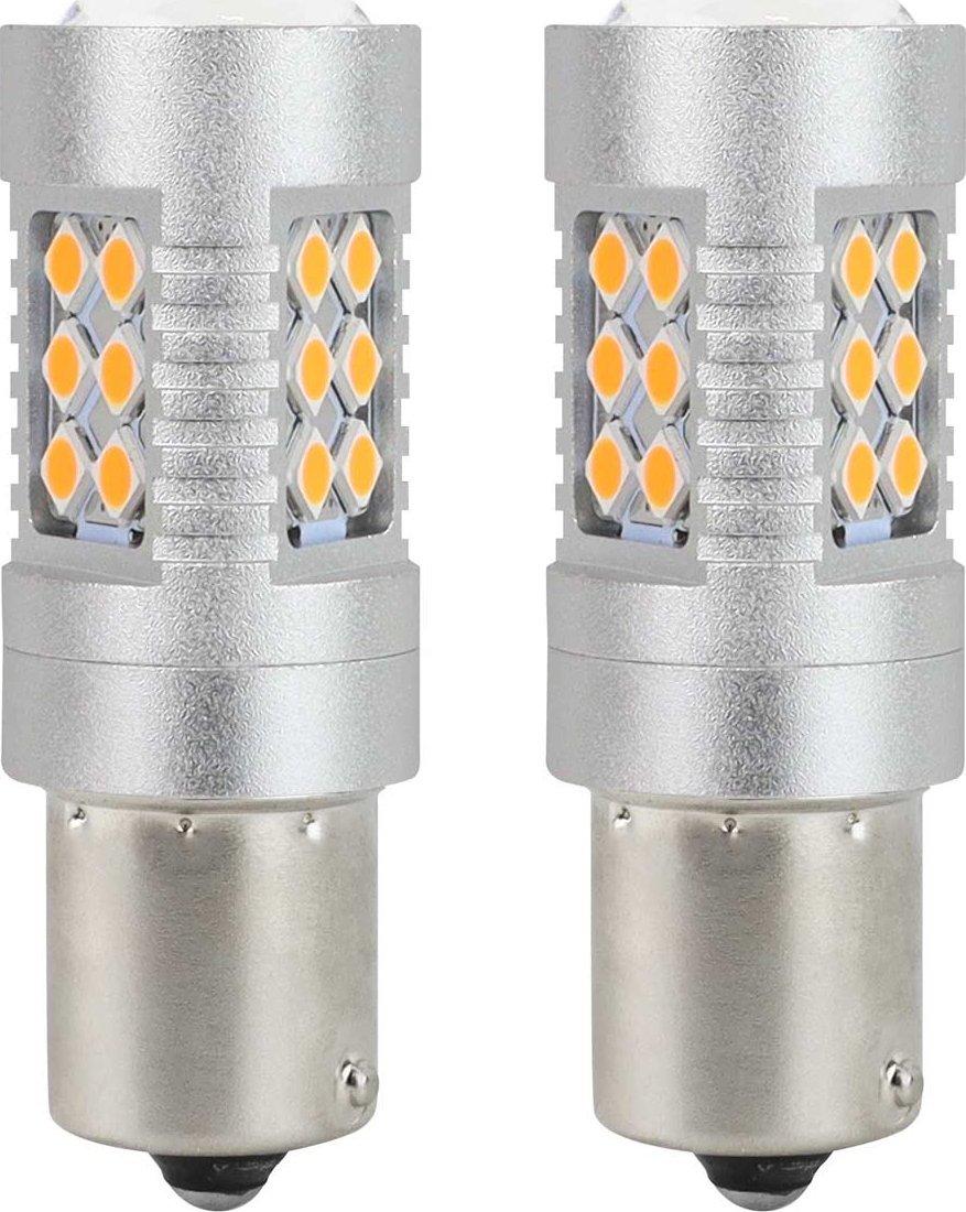 AMiO Żarówki led canbus 3030 24smd 1156 bau15s py21w pomarańczowa 12v/24v