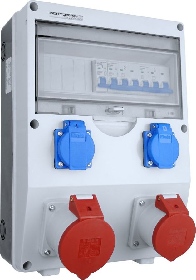 Doktorvolt Rozdzielnica budowlana ECO-S 32A 16A 2x230V Schuko gniazda Bals Doktorvolt 2619