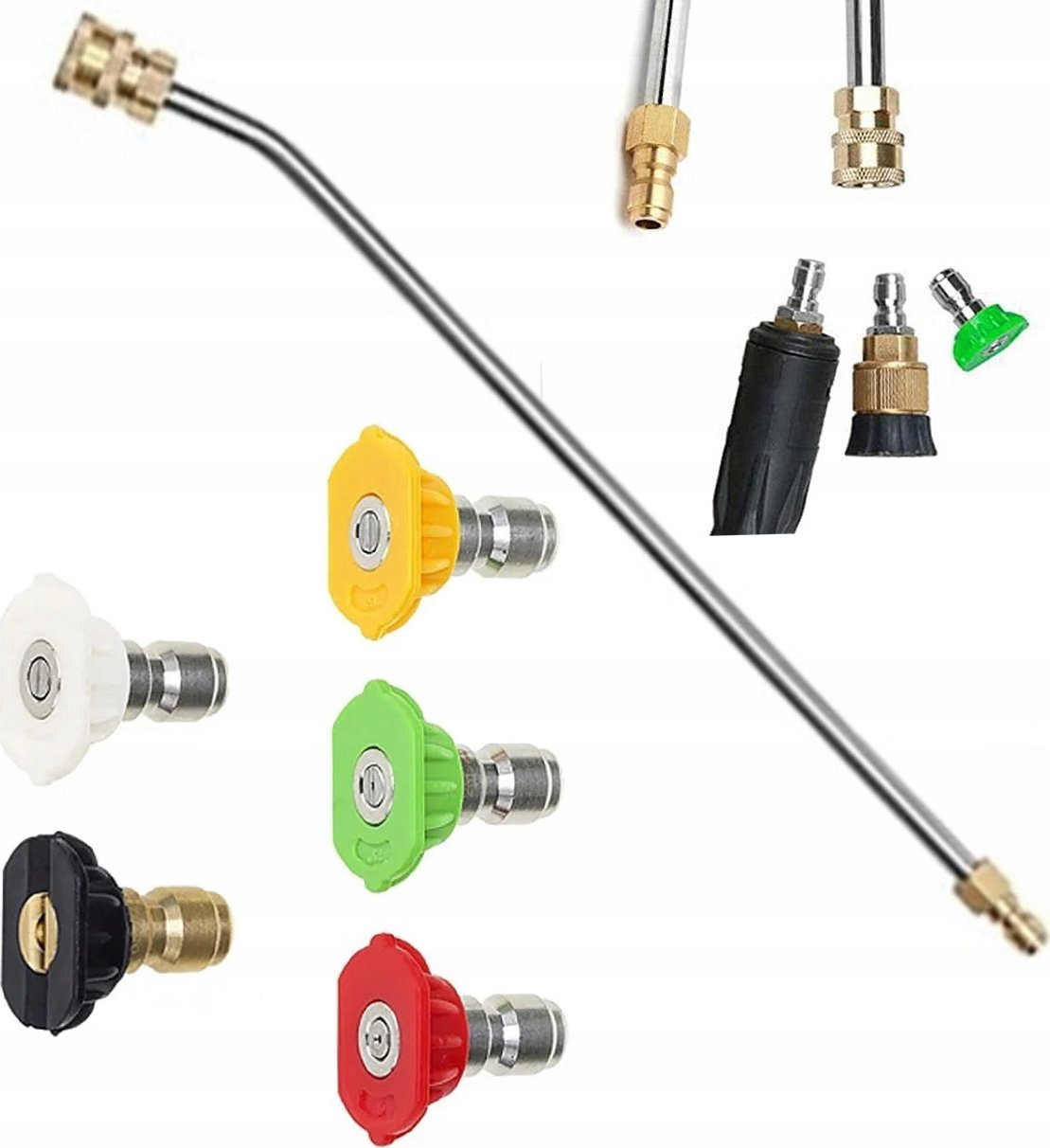 Rosfix ZESTAW 5 DYSZ SZYBKOZŁĄCZKA LAVOR PARKSIDE+ LANCA DO MYJKI 1/4 ZAGIETA 30