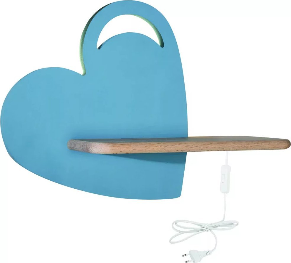 Lumes Niebieska lampka dziecięca w kształcie serca - K012-Titi