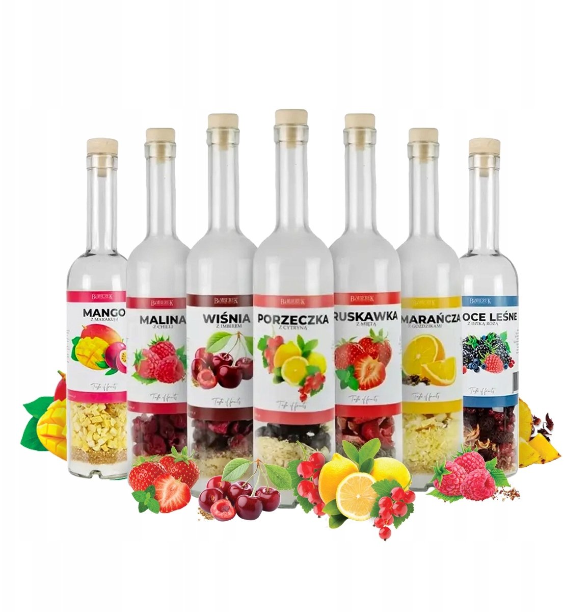 DOMOWA NALEWKA Butelka 0,5l z owocami do przygotowania własnej nalewki