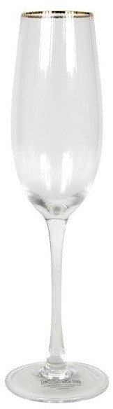 Kieliszek do szampana 250 ml ryflowany Rim Gold