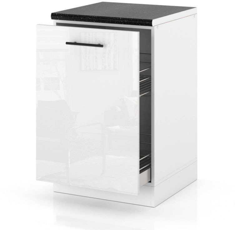 Szafka Kuchenna Stojąca Z Blatem Szafka Cargo 50cm Spremium Biały Połysk