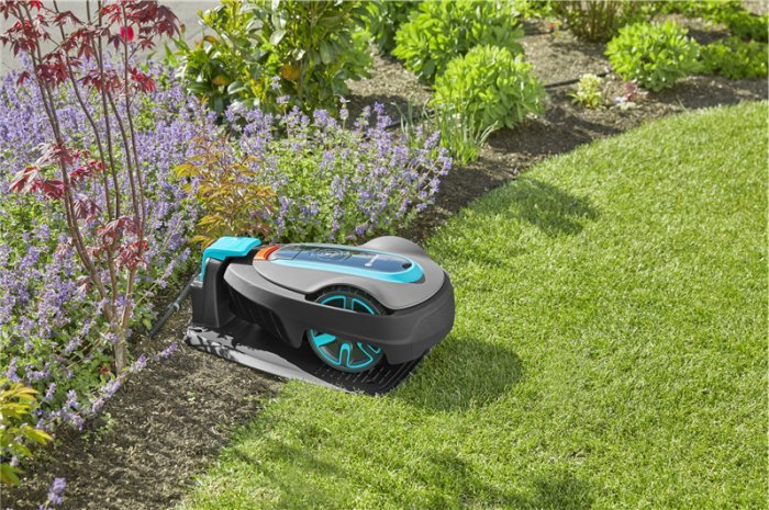 Gardena GARDENA robotic lawnmower smart SILENO city 400m? set (grey/turquoise, Li-ion battery 2.0Ah, with smart gateway, LONA technology)