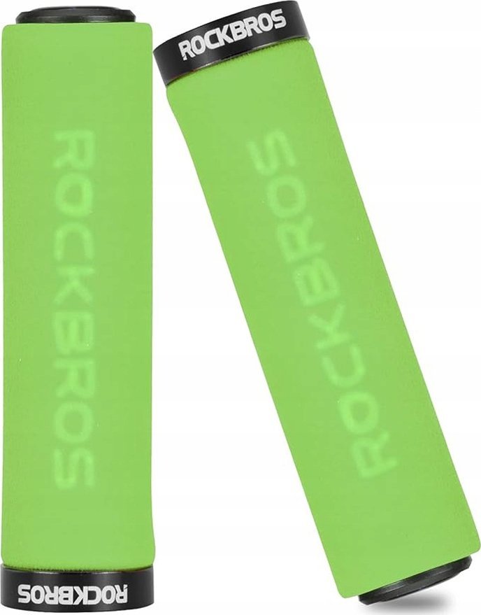 RockBros Chwyty rowerowe na kierownicę gripy z gąbki zielono-czarne ROCKBROS
