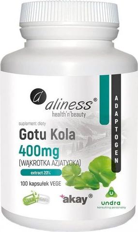 Aliness MedicaLine Wąkrota azjatycka Gotu Kola 400 mg 100 kapsułek Aliness