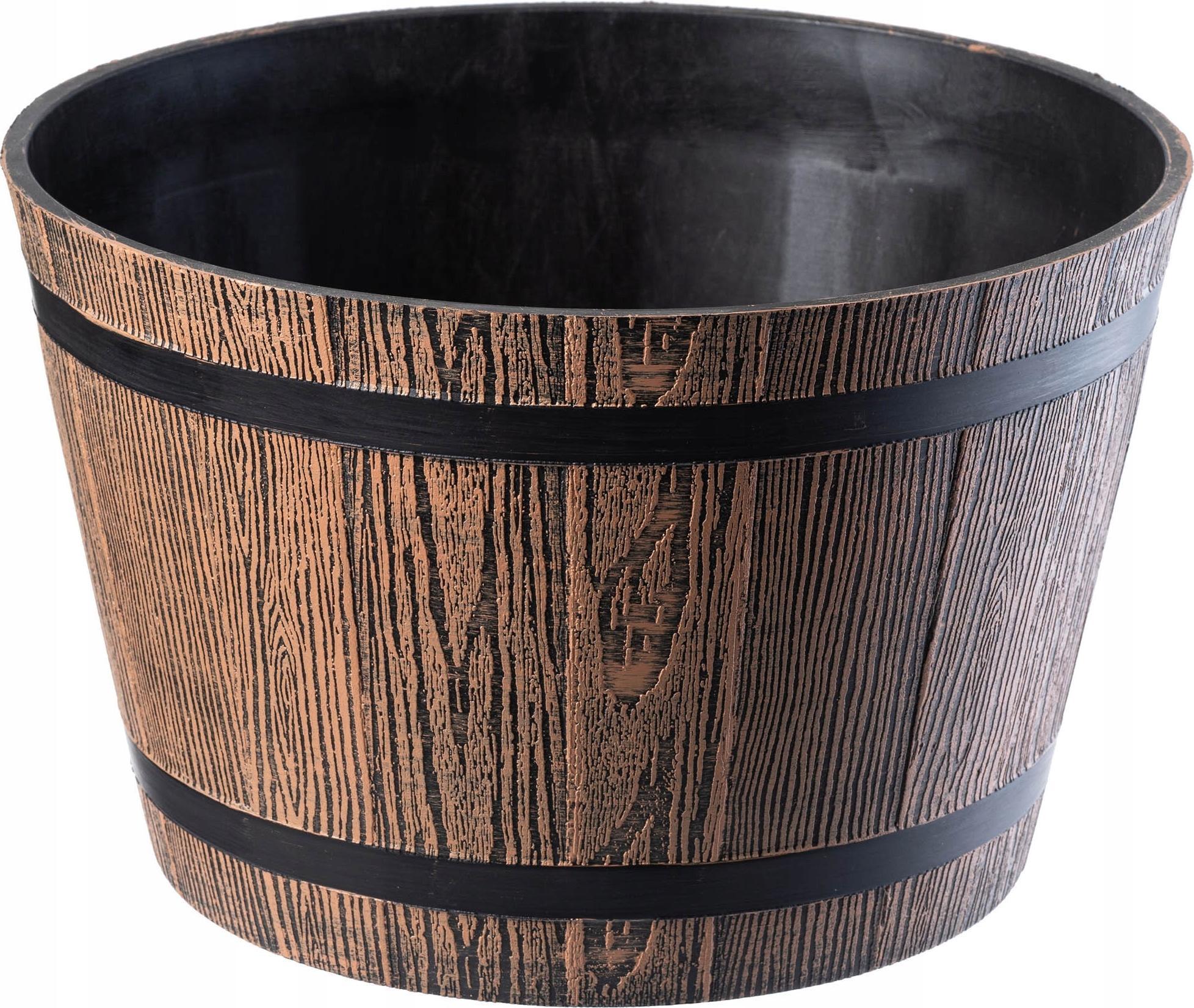 Kadax DONICZKA DONICA OKRĄGŁA NA KWIATY 40CM CIEMNY BRĄZ