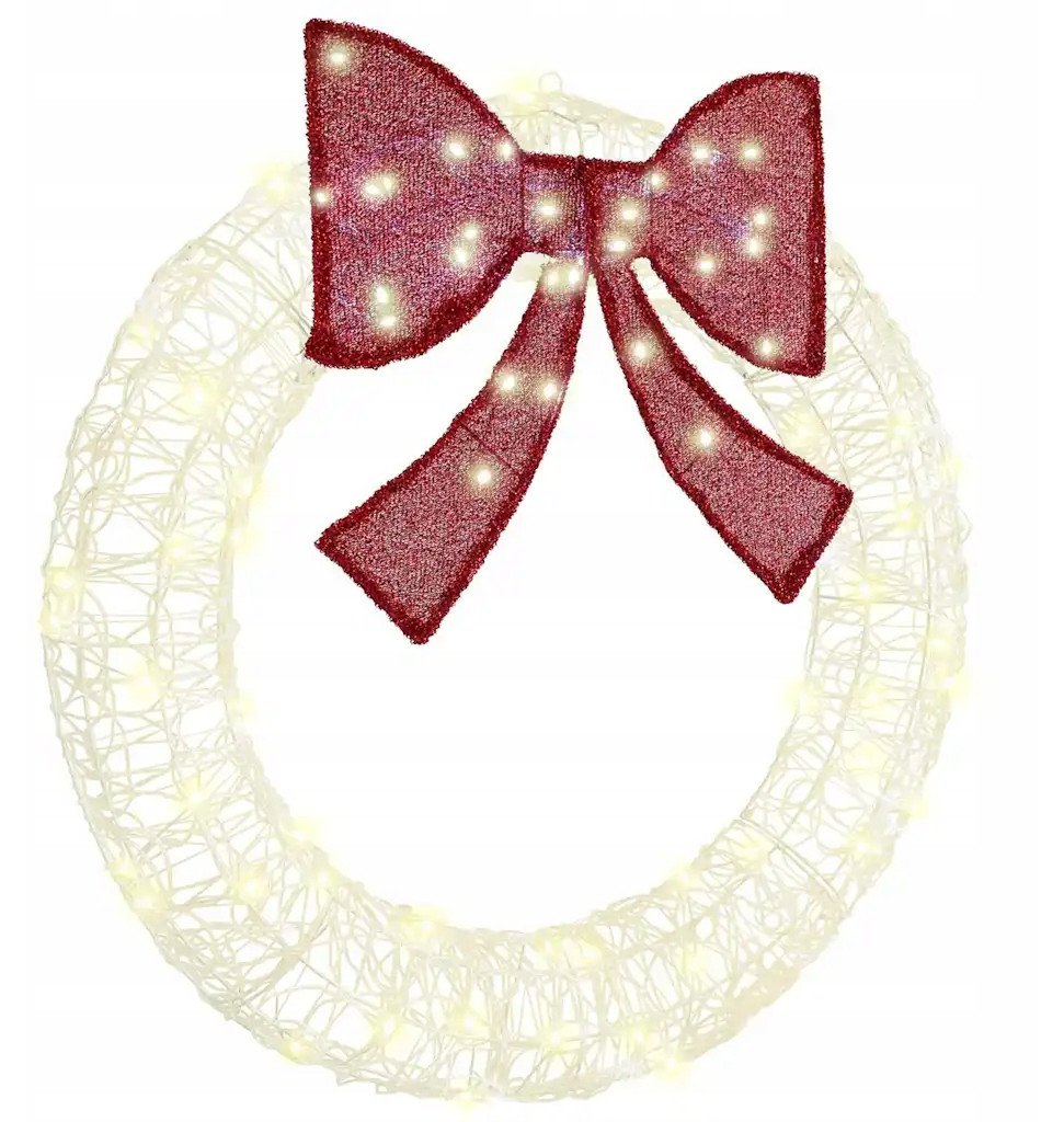 vidaXL Wianek Ze LED Lights Ciepła biel 90 cm Akryl