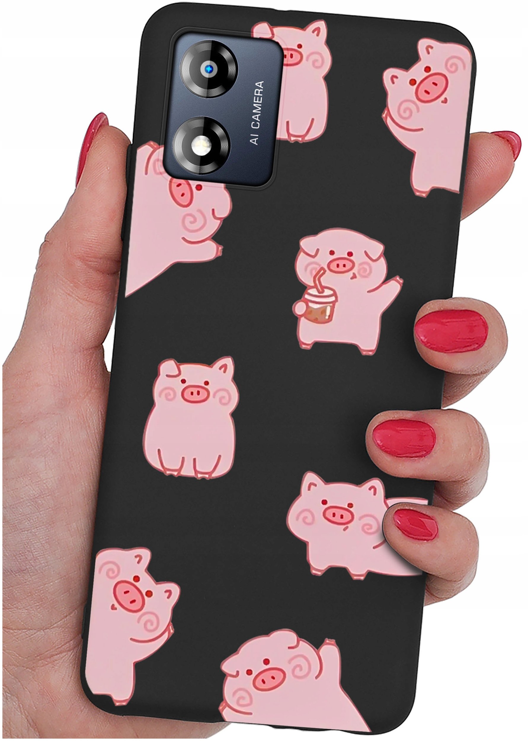 Etui do Motorola Moto E13 WZORY |SILIKONOWE MATT CASE + SZKŁO 9H