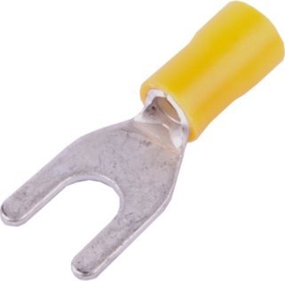 Końcówka widełkowa izolowana 6 M6 żółta 100szt SGE