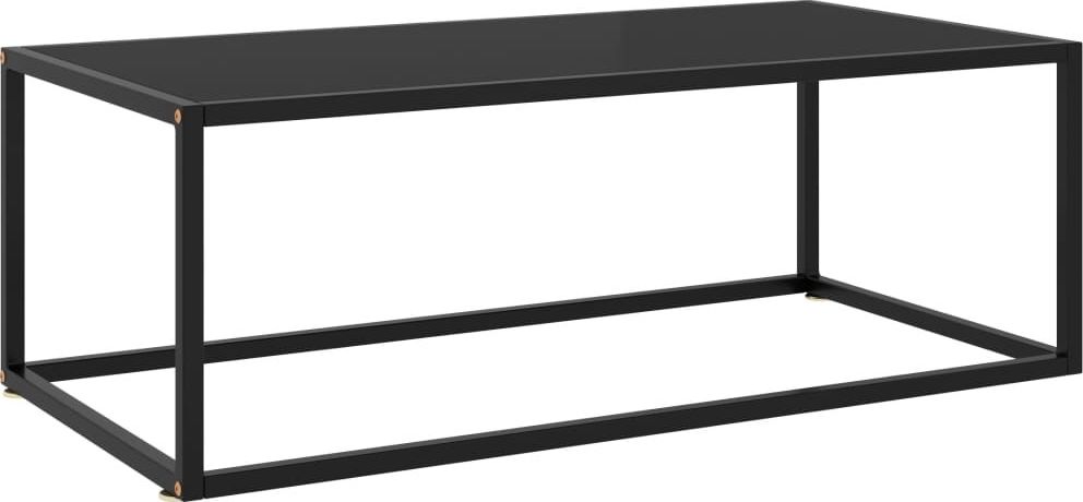 vidaXL Stolik herbaciany, czarny, czarne szkło, 100x50x35 cm
