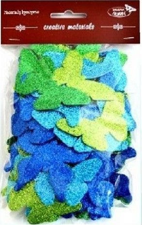 Motyle brokatowe 52szt