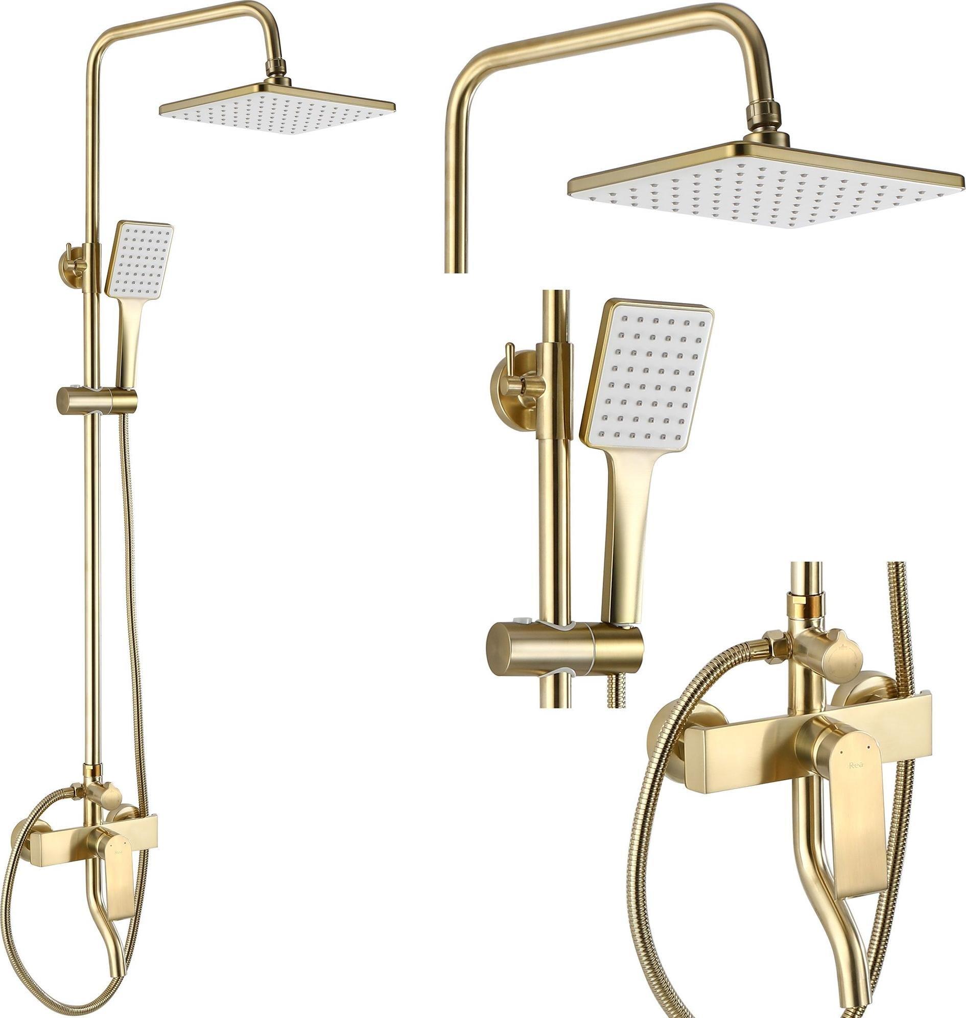 Zestaw prysznicowy Rea Rea Zestaw Prysznicowy Natryskowy REA HASS Gold szczotkowany
