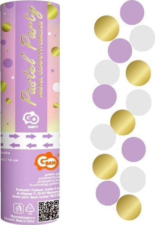 GoDan Konfetti pneumatyczne kółka liliowe, złote.. 15cm
